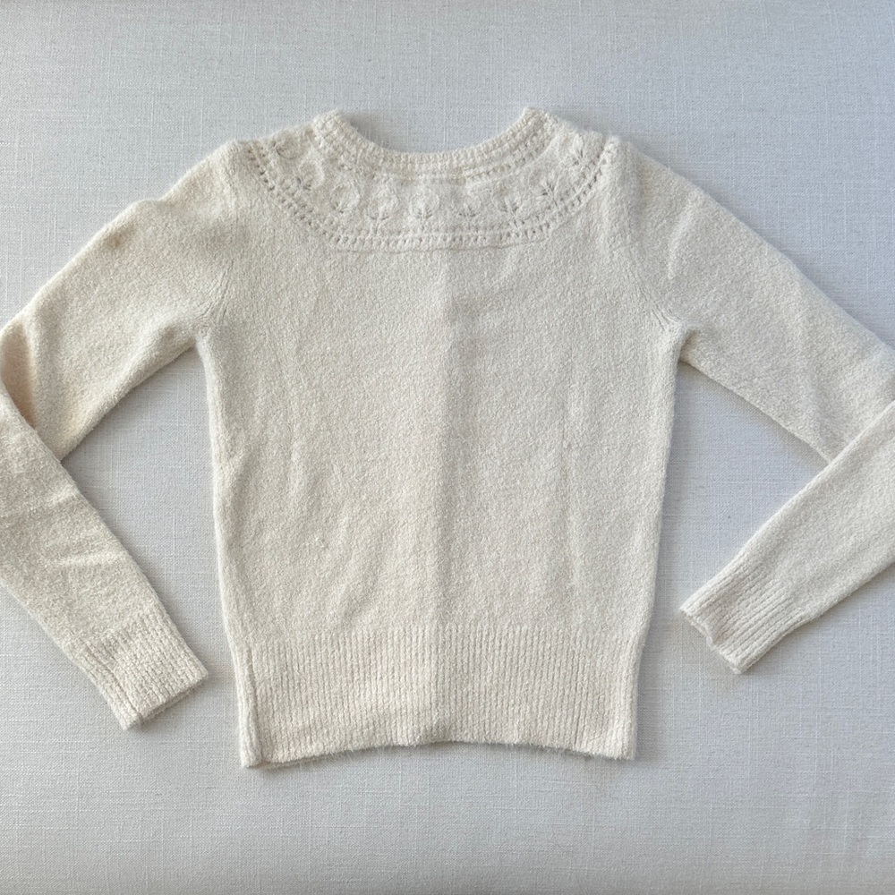 J. Crew x The Reeds Cream Fuzzy Cardigan - Picture 2 of 2